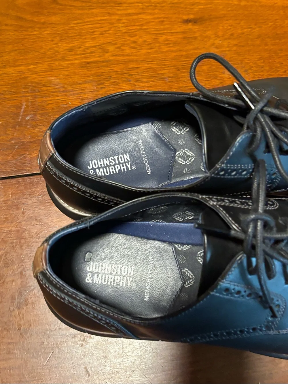 Johnston & Murphy Men’s Wingtip Oxford Hybrid Dress Shoes  Black Leather Size 9M